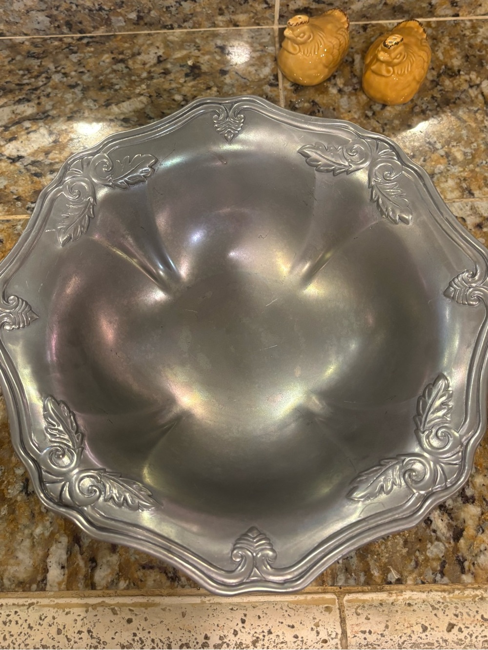 Lenox Iridescent Silver-Tone Decorative Serving Bowl